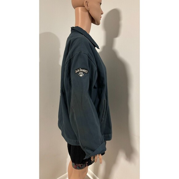 RED KAP Blue Patches Austin's Saloon Budweiser Jack Daniels Work Jacket Large - Picture 3 of 10